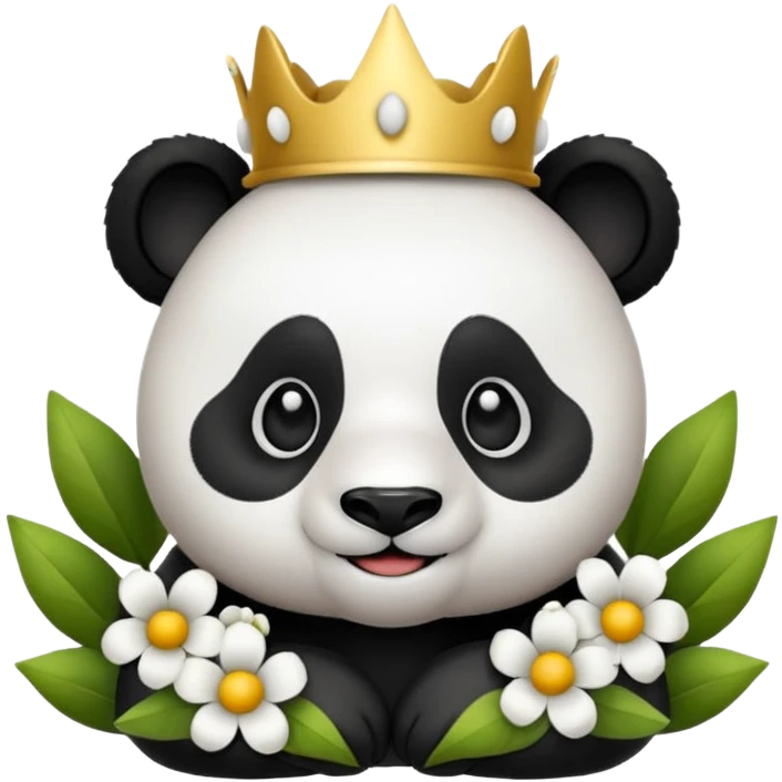 Panda con corona di fiori emoji