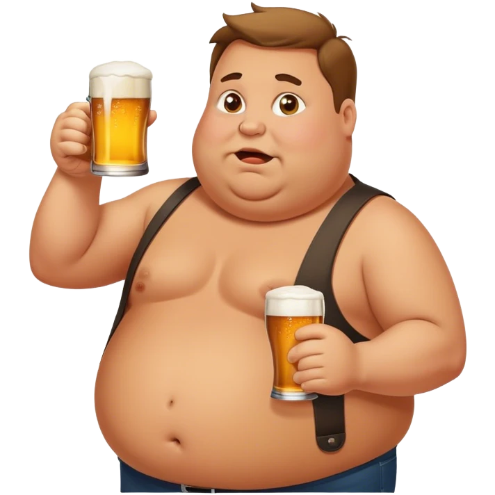 Fat man drinking beer and harassing people in public emoji