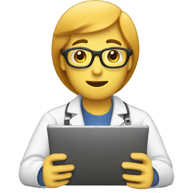 Show a person engaged in researching and analyzing content emoji