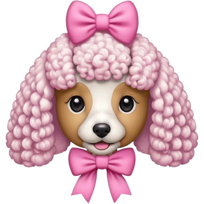 Poodle de laço Rosa emoji