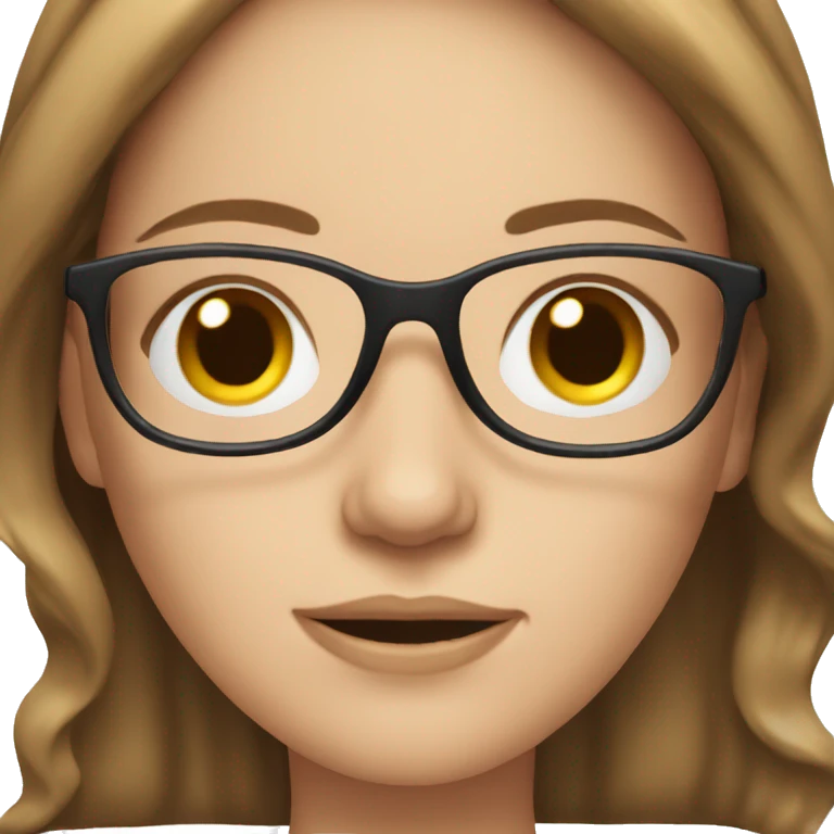 White woman with brown hair and glasses emoji