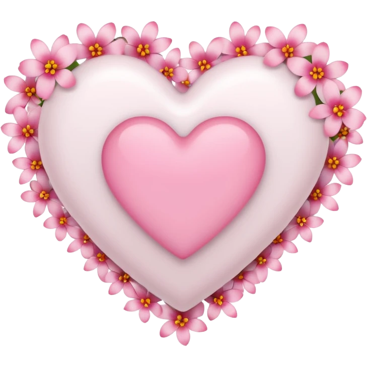 Emoji white heart with pink flowers emoji