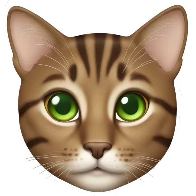 Brown tabby cat with green eyes  emoji