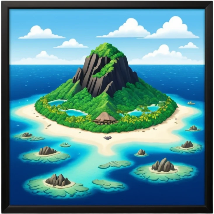 Mysterious island on great barrier reef emoji