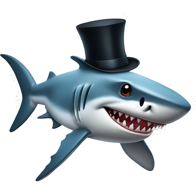 shark with tophat emoji