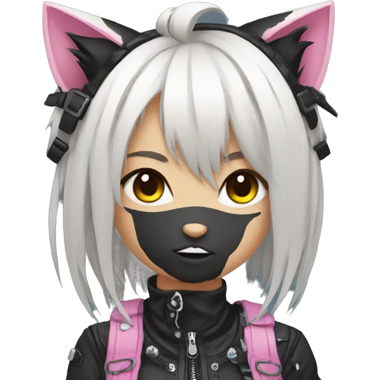 Edgy Cartoon Anime Punk Catgirl emoji