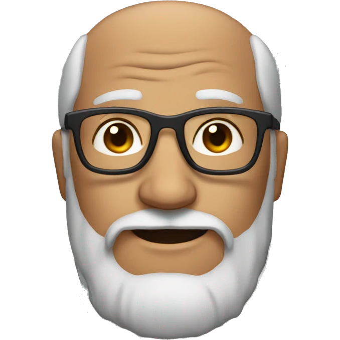 father with glasses and beard and 50 years old emoji