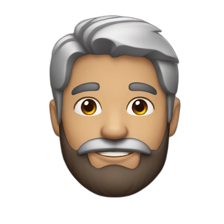 Calvo con barba emoji