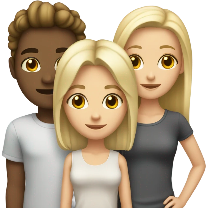 3 best friends, 1 a tall skinny blonde hair male, 1 shorter lesbian with long brunette hair, and one cute blonde female whose eyes looked stoned  emoji
