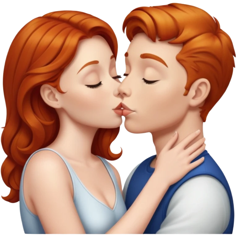 Ginger haired woman kissing Casper   emoji