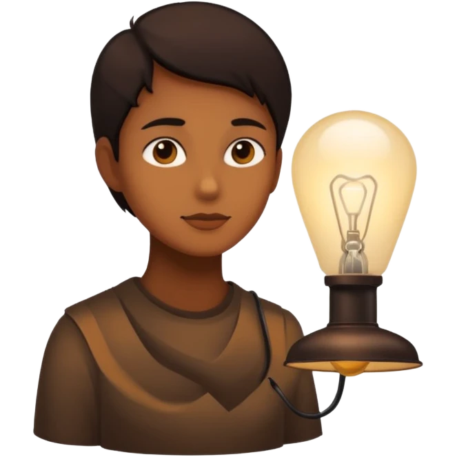 person silhouette under a dim lamp with shadows emoji
