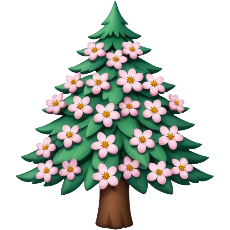 sapin avec fleurs de cerisier emoji