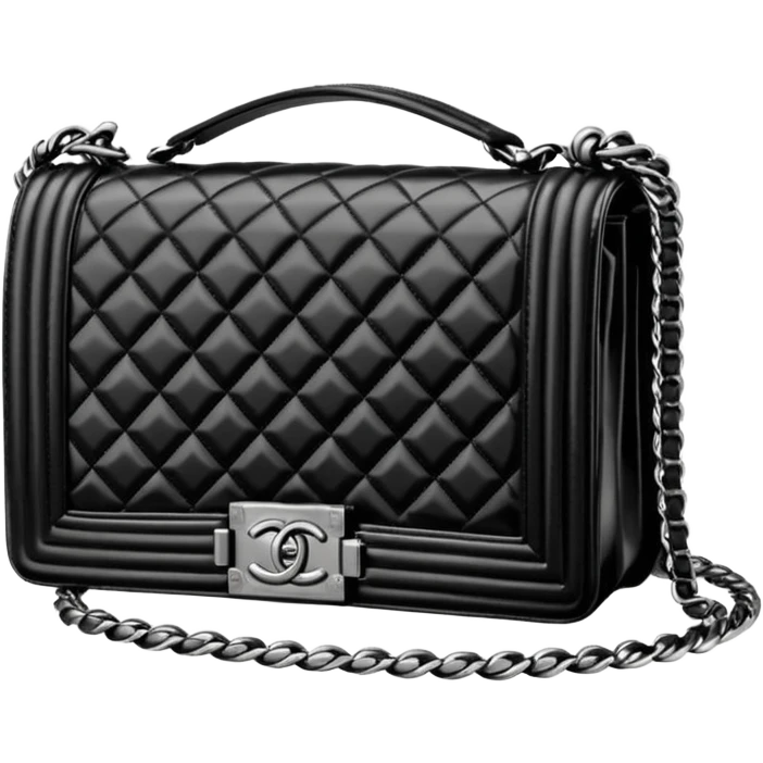 chanel black le boy bag emoji
