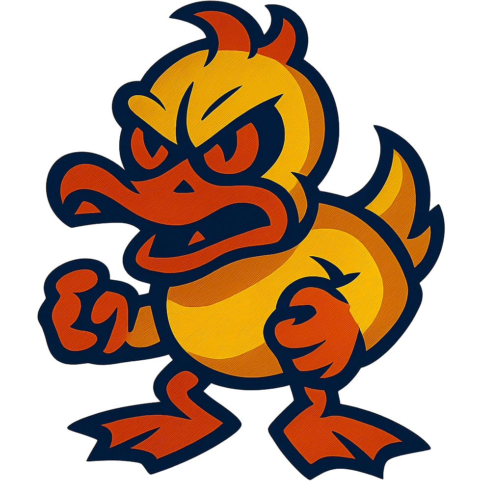 vibrant toon style doom duck with exaggerated features emoji