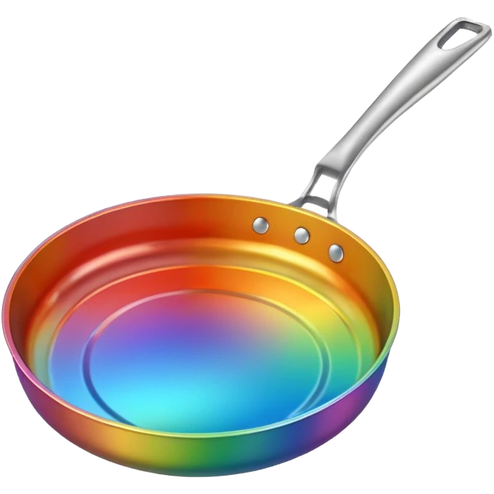 Rainbow colored frying pan emoji
