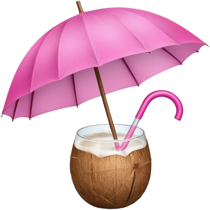 coconut drink with pink umbrella emoji
