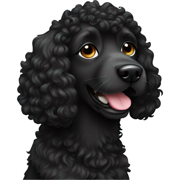 black curly hair dog emoji