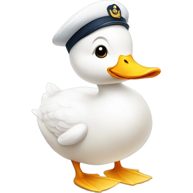 A white duck with a sailor hat emoji