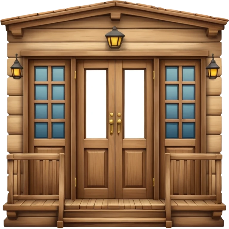 doors and balcony made out of wood emoji