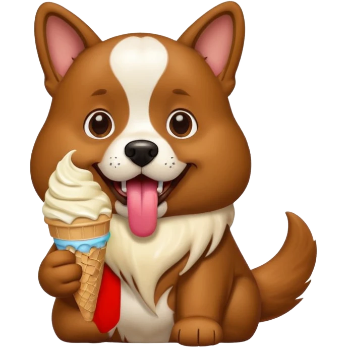 Dog eating ice cream emoji