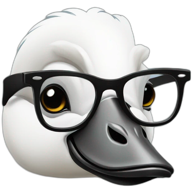 A goose in black glasses emoji