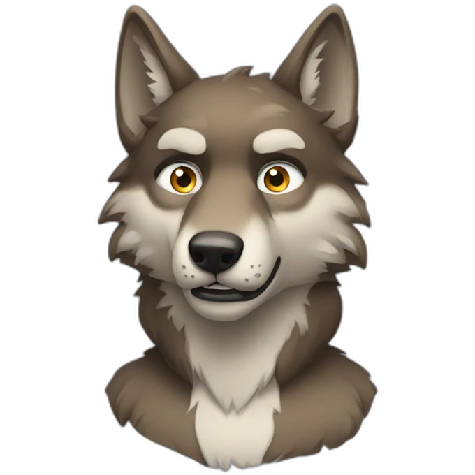 wolf with six pack emoji