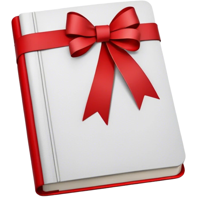 white journal with ribbon emoji