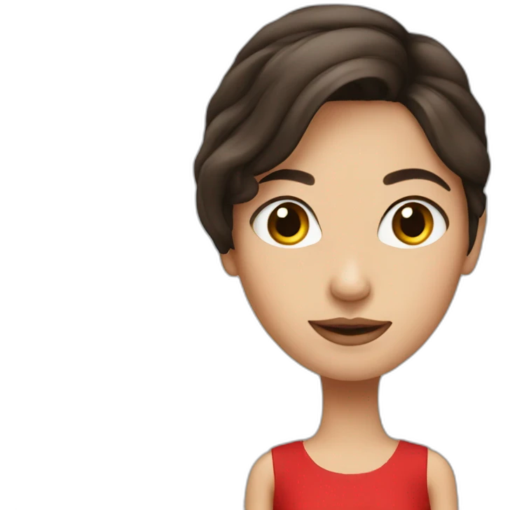 Brunette girl in a red dress emoji