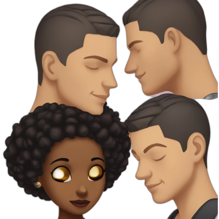 wentworth miller kisses a black girl brown eyes and short black hair in a bun emoji