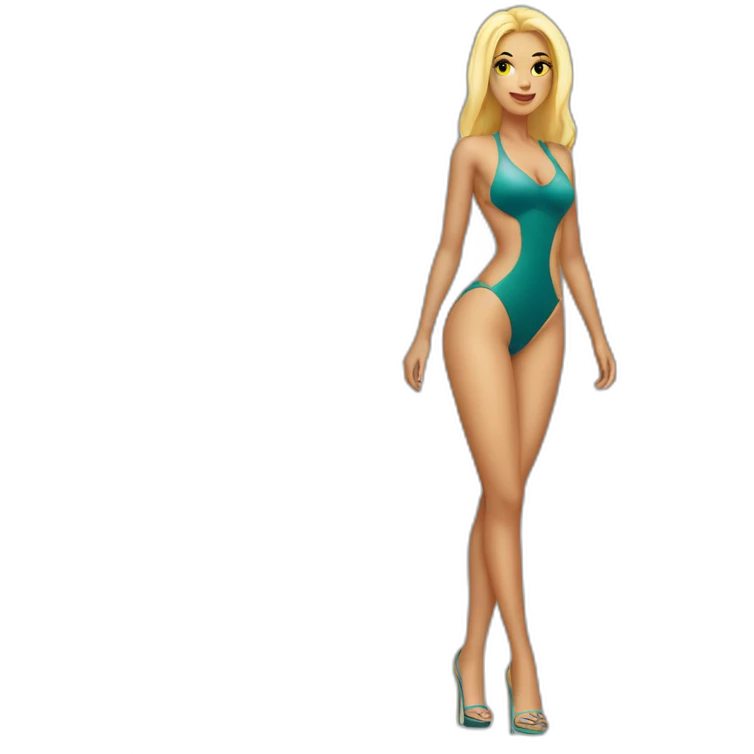 sexy woman on high heels swimming suit long legs emoji