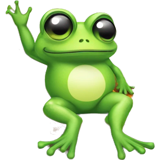 frog sunbathing on a sunbed emoji