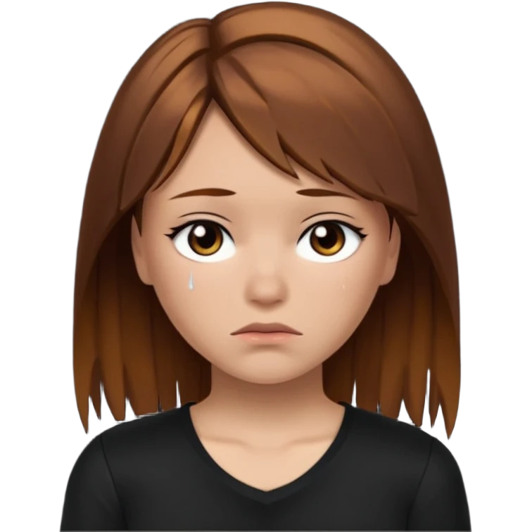 Roblox darians46 AVATARgirl whit brown hair and black shirt sad emoji