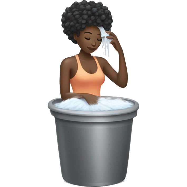 Black woman washing hair emoji