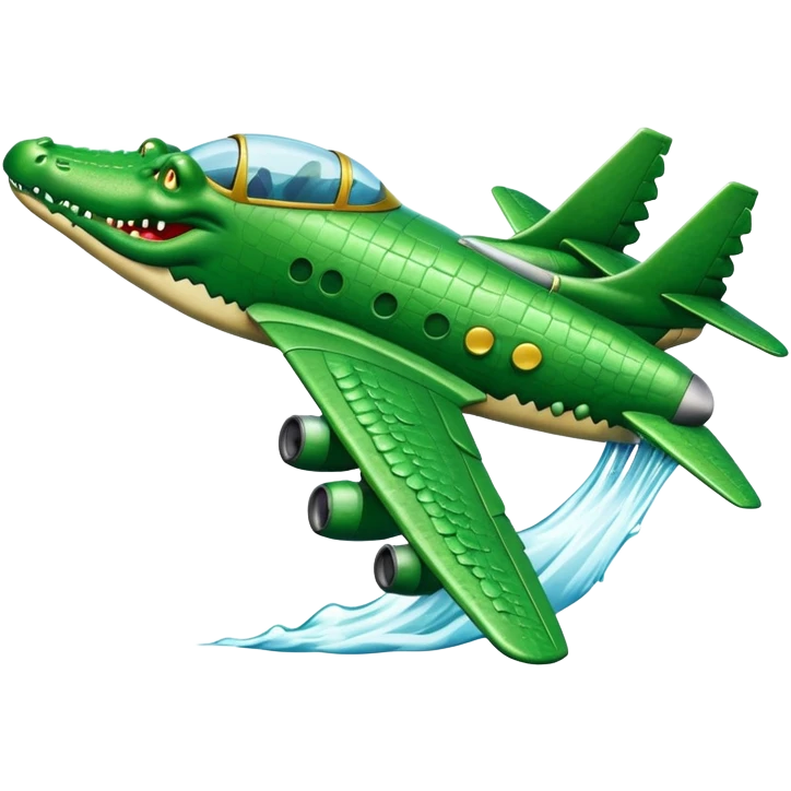Crocodile bomber plane dropping water instead of bombs emoji