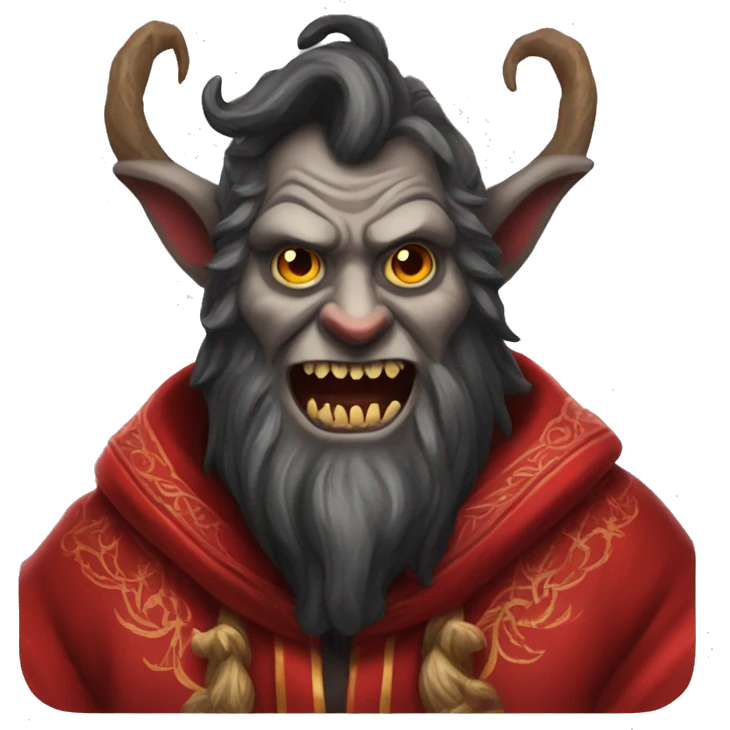 Krampus wearing a red robe emoji