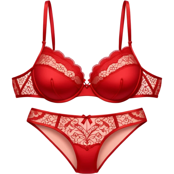 Red lacy bra and panties emoji