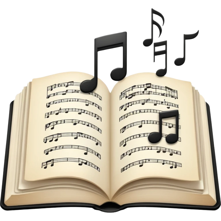 open book with musical notes above it emoji