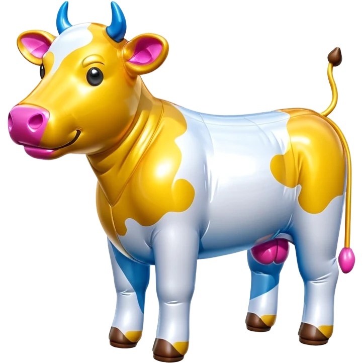  jeff koons style inflatable SPAM cow sculpture  emoji