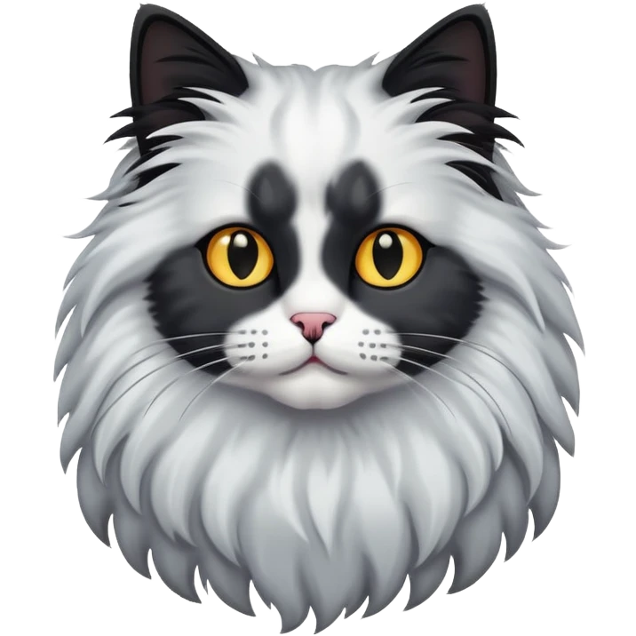 long haired cat black with black spot emoji