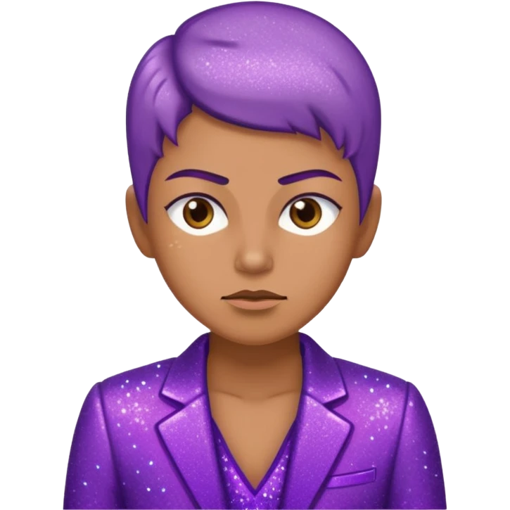supervisor wearing glitter purple glittery clothes emoji