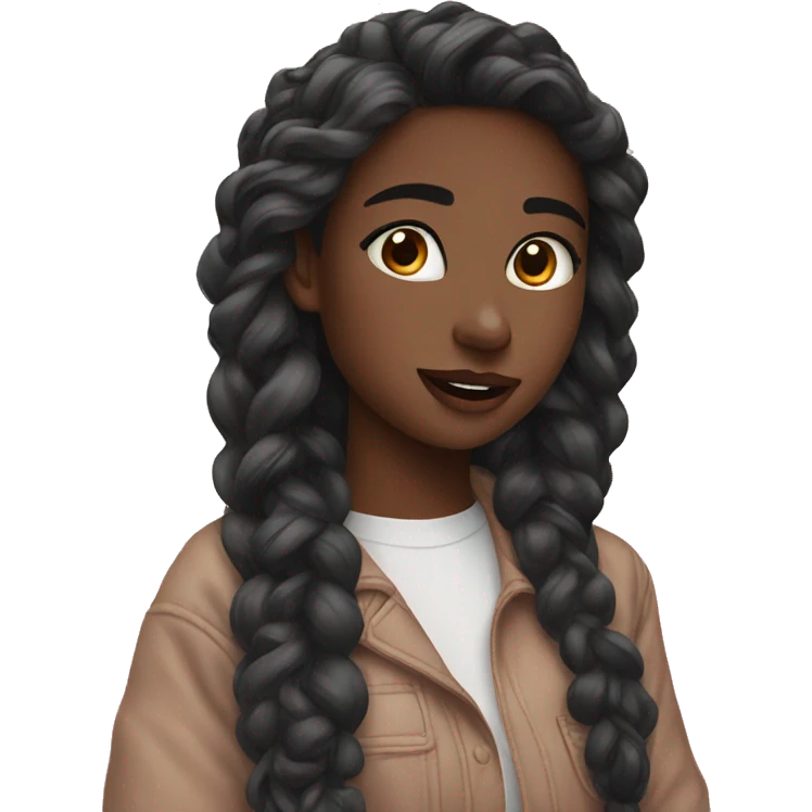 Aesthetic girl call with iPhone emoji