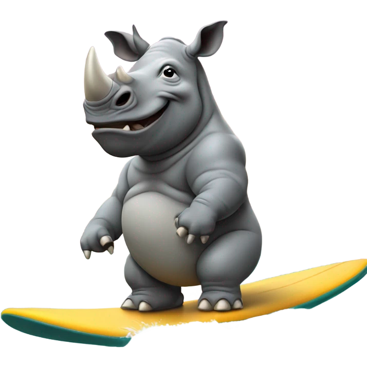 Rhino on surfboard  emoji