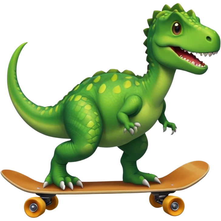 Dinosaur on a skateboard emoji