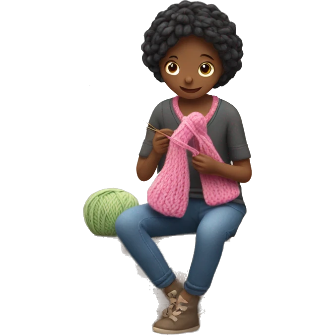 Girl knitting  emoji