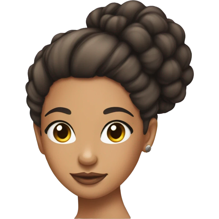 a lightskin girl with a slick back curly bun and lashed emoji