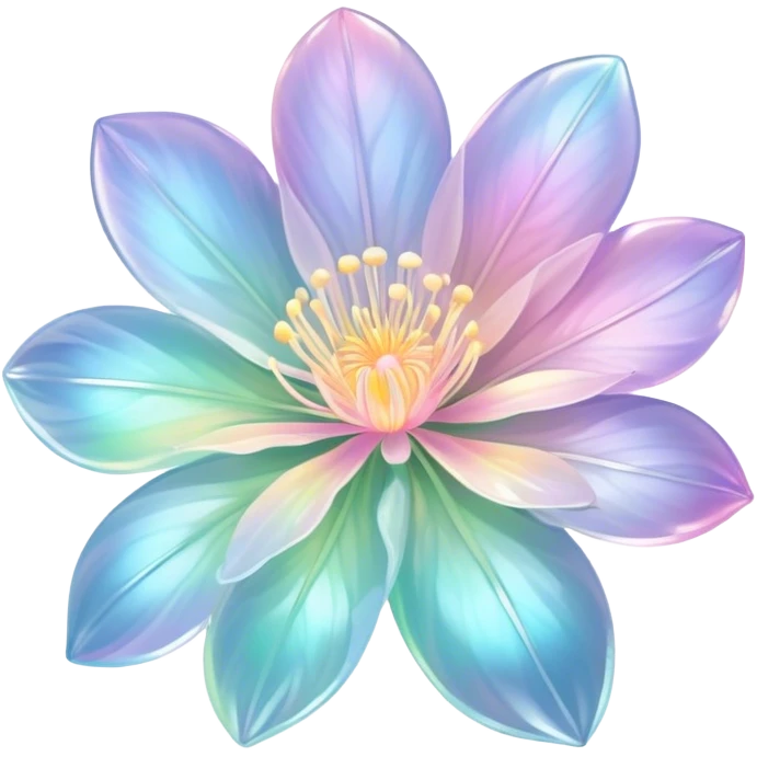 Pastel iridescent transparent luminescent aesthetic flower emoji