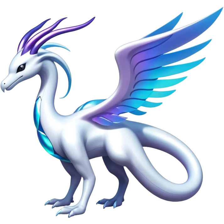 Futuristic-lugia-dragonair-suicune-hybrid, full body emoji