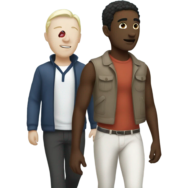 white skin man walking with his friend  emoji