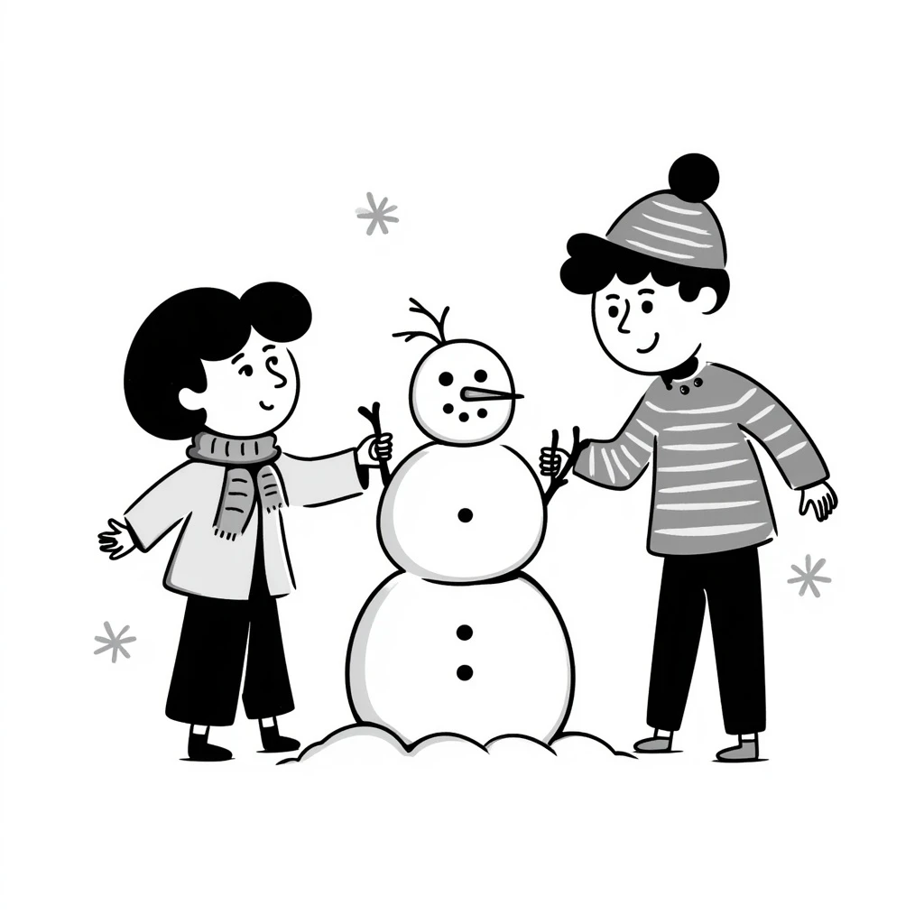 people making a snowman emoji