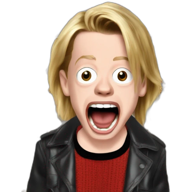 Macaulay culkin home alone scream with Michael jackson emoji